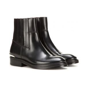 Acne Studios black brass soft leather booties stacked heel basic size 37 / US 7